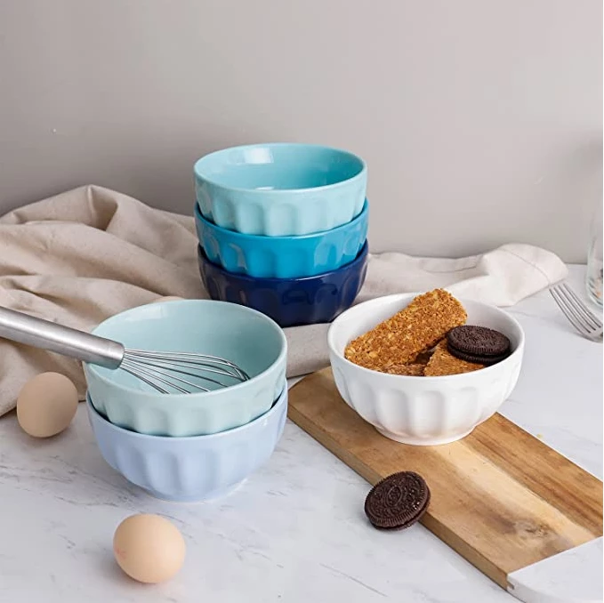 Discount βοΈ Sweese Blue Assorted Fluted Porcelain Bowls π€© 4 Discount βοΈ Sweese Blue Assorted Fluted Porcelain Bowls π€© - Image 2
