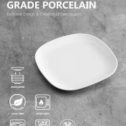 Best Sale ❤️ Sweese Square White Porcelain Plates 😀 -SWEESE Salles 2 2 23f7a0d1 303d 4851 b1cd 5b5e92efe720