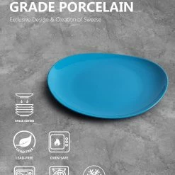 Brand new 🔥 Sweese Steel Blue Curved Porcelain Plates ❤️ -SWEESE Salles 331813246231dd961c25913ffcba4850