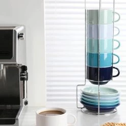 Best reviews of 👍 Sweese Porcelain Stackable Coffee Cups with Saucers and Metal Stand 😉 -SWEESE Salles 61ly7w0Fx1L. AC SL1500
