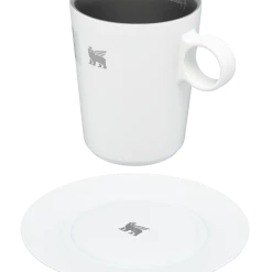 Deals 😀 Stanley The DayBreak Café Latte Cup & Stillness Saucer | 10.6 OZ ✨ -SWEESE Salles B2B Web PNG Cafe Latte Cup Stillness Saucer 10 6OZ Pale Stone Hero Exploded
