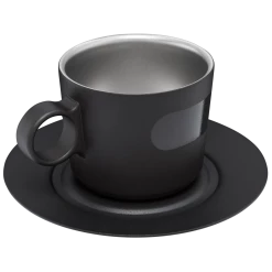 New 🎁 Stanley The DayBreak Cappuccino Cup & Stillness Saucer | 6.5 OZ 🤩 -SWEESE Salles B2B Web PNG Cappucino Cup Stillness Saucer 6 5OZ Matte Black Hero Back