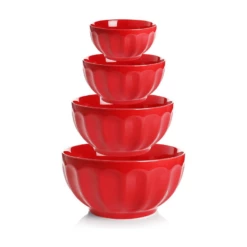 Coupon 👏 Sweese 4 Piece Fluted Nesting Bowls ✔️ -SWEESE Salles Ceramicbowls 2