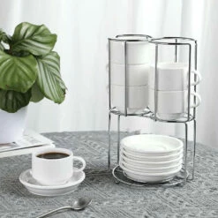 Discount ❤️ Sweese Stackable Espresso Cups with Saucers and Metal Stand 🎁 -SWEESE Salles EspressoCupswithSaucers 2 6dee655d b726 415b a102 87b2911b29aa