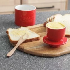 Best Pirce 😍 Sweese Porcelain Butter Keeper, Red 😉 -SWEESE Salles Porcelain Butter Keeper Crock Red 761f3762 c325 4483 b936 99fb212352ed
