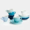 Buy 🛒 Sweese Porcelain Coffee Cups with Saucers 🛒 -SWEESE Salles Porcelain Espresso Cups with Saucers 2 Ounce Cold Assorted Colors