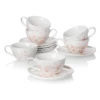 Cheap 🥰 Sweese Rose Porcelain Tea Cups and Saucers 🎉 -SWEESE Salles RosePorcelainTeaCupsandSaucers