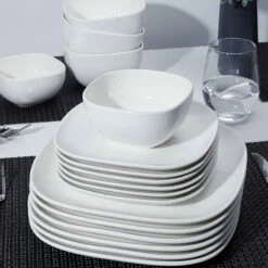 Best Sale ❤️ Sweese Square White Porcelain Plates 😀 -SWEESE Salles Square dinner plate set 6 white 64ae1538 deb1 4d78 a7fc eabc212245eb