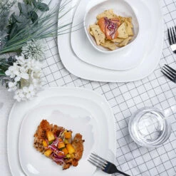 Best Sale ❤️ Sweese Square White Porcelain Plates 😀 -SWEESE Salles Square dinner plate set 6 white fdc75c94 310f 41e0 9ef5 50560937997a