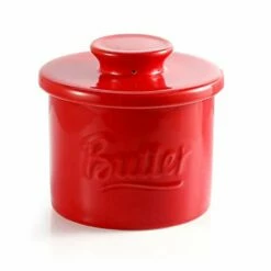 Deals 😀 New Porcelain Sweese Butter Crock ❤️ -SWEESE Salles buttercrockred