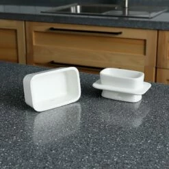 Coupon ⌛ Sweese White French Butter Keeper Crock 😉 -SWEESE Salles butterkeeperwithlid 3