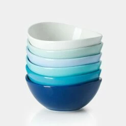 Promo ✨ Sweese Blue Assorted Curved Porcelain Bowls 🔥 -SWEESE Salles curvebowlset