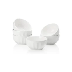 Discount 🎁 Sweese White Fluted Porcelain Bowls, Set of 6 ⭐ -SWEESE Salles flutedbolws 1