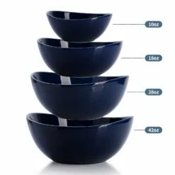Budget 🥰 Sweese Navy Curved Porcelain Bowls ✔️ -SWEESE Salles nestingbowlssetnavy