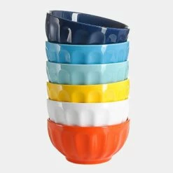 Deals 🔥 Sweese Multicolor Fluted Porcelain Bowls ⭐
